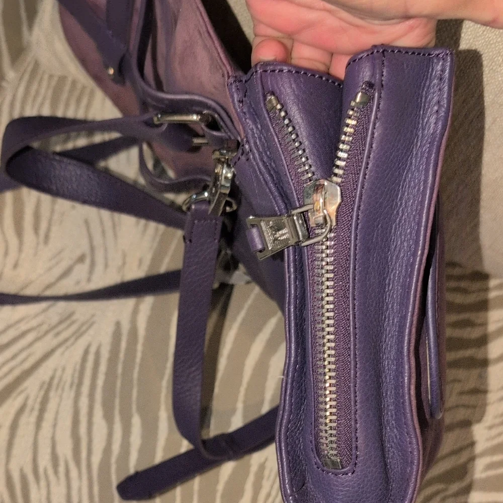 Aimee Kestenberg Eggplant Leather & Suede Bag With Tags New With Tags